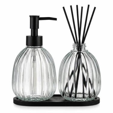 Imagem de Dispenser Kit de Banheiro Canelado Com Difusor Bandeja 7073 - Livon