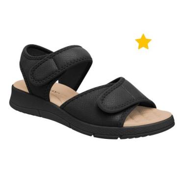 Imagem de Sandália Feminino Piccadilly Papete Ortopédica Salto Baixo, 35, Preto