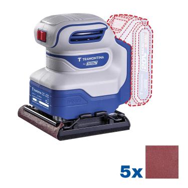 Imagem de Lixadeira Tramontina by TOTAL 20V 12000 rpm Base 110x100 mm Sem Bateria Azul