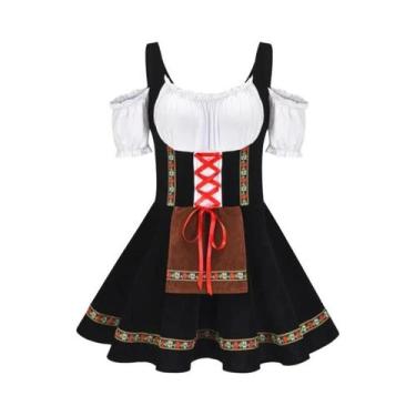 Imagem de Vestido Dirndl Alemão Bávaro - Fantasia Tradicional para Oktoberfest e