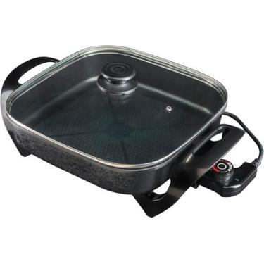 Imagem de Panela Eletrica Agratto Mangiare Preta Quadrada 127v, Preto, 110V
