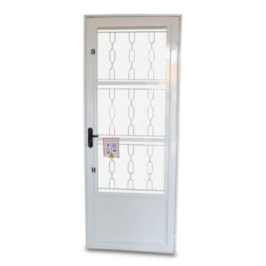 Imagem de Porta de Aço Postigo 215x85cm com Grade Elo Minas Sul MGM Abertura Dir