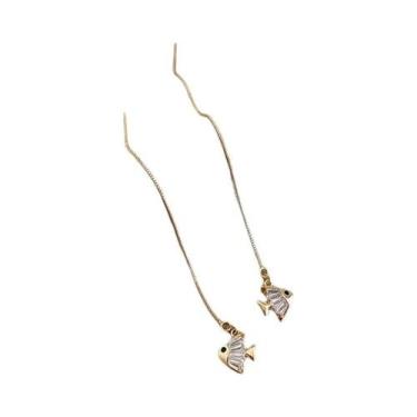 Imagem de Brincos Longos De Borboleta Com Strass Para Mulheres, Duas Formas De U