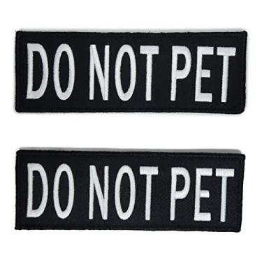 Imagem de Emblemas de colete da Leash Boss Do Not Pet – 2 pacotes bordados – Gancho e laço ambos os lados incluídos – 3 (Não animal de estimação, Médio – 3,8 x 10 cm)