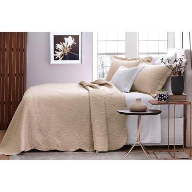 Imagem de Kit Cobre Leito Bordado Queen 3 Peças 260x240cm Ipê Bege Bouti Jolitex