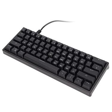 Imagem de Entatial Teclado mecânico de 61 teclas, iluminação legal interruptor azul leve teclado mecânico para jogos para escritório para casa