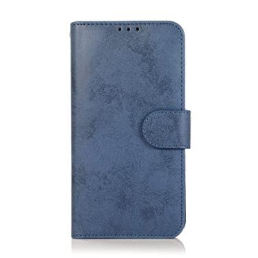 Imagem de LVCRFT Capa para iPhone 14/14 Plus/14 Pro/14 Pro Max, capa carteira de couro PU destacável, capa de telefone tipo carteira de couro dividida 2 em 1, capa magnética, azul escuro, 14 de 6,1 polegadas