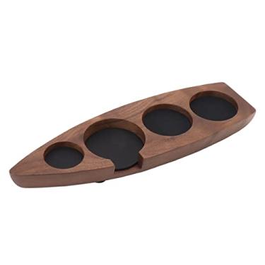 Imagem de Estação de adulteração, suporte de café em forma de barco, suporte de distribuidor de café em madeira de nogueira para distribuidor portafilter para café, restaurante ocidental, bar, cozinha familiar (53 mm)