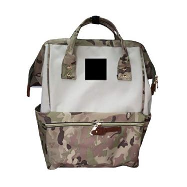 Imagem de Mochila de lona durável impermeável Legou branca + cinza camuflado