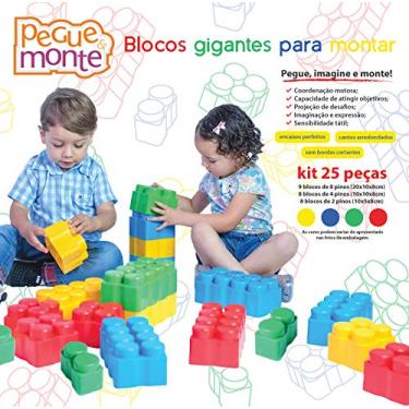 Imagem de BLOCOS GIGANTES COLORIDOS PARA MONTAR 25 PÇS