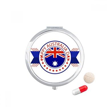 Imagem de Caixa de comprimidos com ilustração da bandeira do Dia da Austrália, caixa de armazenamento de remédios