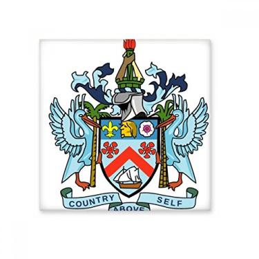 Imagem de Decalque brilhante de azulejo de cerâmica com emblema nacional de São Cristóvão e Névis