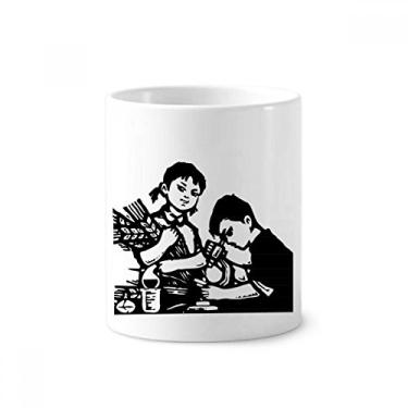 Imagem de Porta-canetas de dente patriotismo com microscópio de trigo para meninos e meninas, suporte de cerâmica