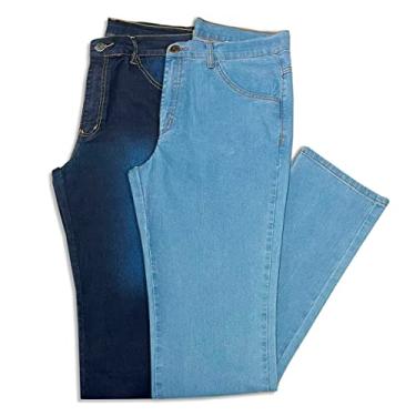 Imagem de Kit 2 Calças Jeans Masculina Tradicional (48, Azul Claro c/Azul Médio)