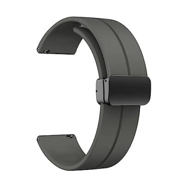 Imagem de Pulseira 20mm Silicone Fecho Magnetico Preto LTIMPORTS, compativel com Samsung Watch Active 2 44mm - Watch Active 40mm - Galaxy Watch 3 41mm - Galaxy Watch 42mm - Amazfit BIP - Amazfit GTS (Cinza Espacial)
