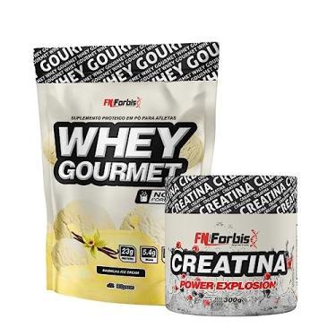 Imagem de Kit Whey Protein Gourmet Refil 907g + Creatina Power Explosion 300g - FN Forbis Nutrition (Baunilha Ice Cream)