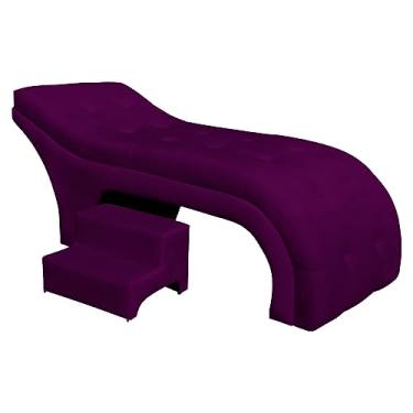 Imagem de Maca Mesa Estética Facial Cílios Sobrancelhas Salão Massagem Veludo Botonê 70 cm - Estopar