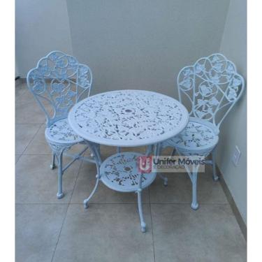 Imagem de Conjunto de Mesa para Jardim Hera Com 2 Cadeiras em Alumínio Fundido Unifer Móveis