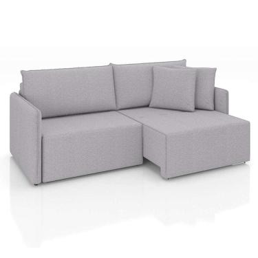 Imagem de sofá 3 lugares retrátil e reclinável malta linho prata 200 cm
