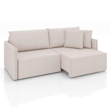 Imagem de sofá 3 lugares retrátil e reclinável malta linho cru 200 cm