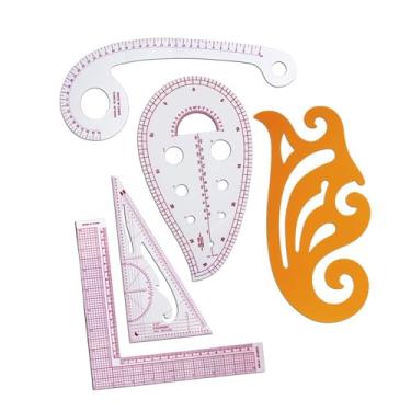Imagem de Deevoka Estilo costurar curva francesa conjunto de régua vestido fabricantes régua roupas padrão fazendo régua, 5 peças