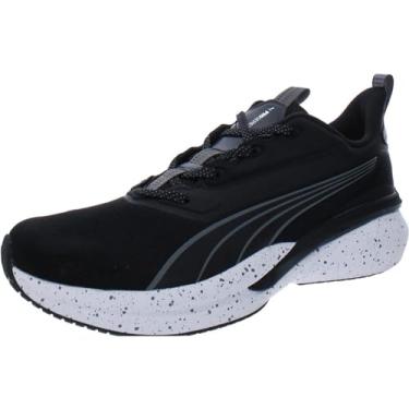 Imagem de PUMA Tênis de corrida masculino Hyperdrive Speed Speckle Fitness Gym, Puma Preto/PUMA Branco/Ferro Fundido, 45