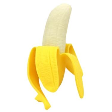 Imagem de Chewtoyo Brinquedo de treinamento flexível para cães em forma de banana para mastigar macio e interativo para dentição de cachorro, brinquedo para animais de estimação, amarelo