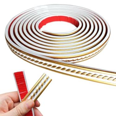 Imagem de Maxiroc Retire e cole o acabamento de moldagem autoadesivo flexível para parede moldagem de coroa tira 3D para painéis de parede de madeira azulejo moldura espelho borda canto teto papel de parede