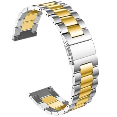 Imagem de Pulseiras de relógio masculinas Casio MDV106-1AV/MTP-VD01, pulseira de substituição de aço inoxidável de 22 mm para Casio MDV-106 Series (prata-ouro)