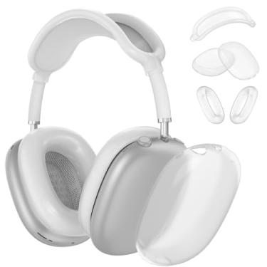 Imagem de Capa de silicone para fones de ouvido AirPods Max, capa para fone de ouvido/fones de ouvido/acessórios para Apple AirPods Max (USB-C/Lightning) (2024/2020), branco nebuloso