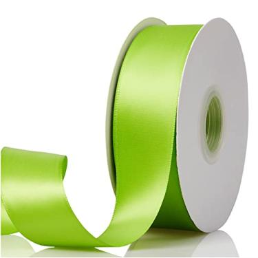 Imagem de 1-1/2"x50 Yards Apple Green Double Faced Satin Ribbon,Solid Color High Density Fabric Ribbon Rolls,Great for Gift Wrapping,Sewing,Crafts,DIY Bows and Christmas,Wedding,Party Decoration