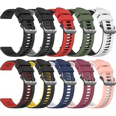 Imagem de Pacote com 10 pulseiras para Galaxy Watch 3 de 22 mm, pulseiras de 45 mm, compatível com Samsung Gear S3 Frontier & Classic / Garmin Venu 2/Forerunner 255/Forerunner 745/Vivoactive 4 pulseiras femininas