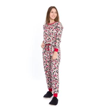 Imagem de Pijama Longo Juvenil Evanilda Disney Mickey & Minnie Mouse Feminino-Feminino