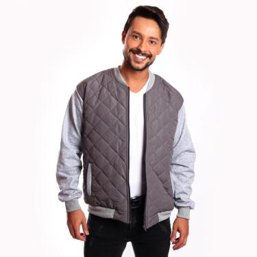 Imagem de Jaqueta Ox Silver Matelassê Manga Moletom Casaco Blusa Masculina-Masculino