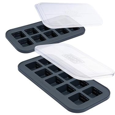 Imagem de Souper Cubes 2 colheres de sopa Moldes de silicone para congelador - perfeitos para armazenar alho, ervas, gengibre, pesto, pasta de tomate, suco de limão, purês e muito mais - Bandeja de silicone