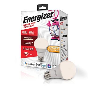 Imagem de Lâmpada branca quente Energizer Connect Smart A19 LED com controle de voz e acesso remoto através de seu smartphone | Compatível com Alexa e Google Assistant