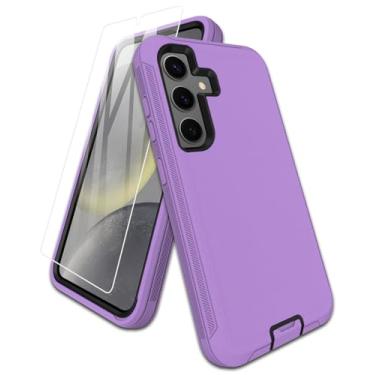 Imagem de Aliruke Capa para Samsung Galaxy S24, com protetor de tela, proteção de porta, capa de borracha de silicone antiderrapante de corpo inteiro, capa de telefone combo de 3 camadas à prova de queda para