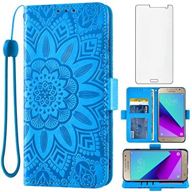 Imagem de Asuwish Capa de telefone para Samsung Galaxy Grand Prime J2 Prime com protetor de tela de vidro temperado e carteira de couro floral capa flip suporte para cartão de crédito acessórios para celular