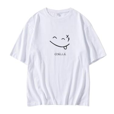 Imagem de Camiseta Aespa Concert My Synk estampada com desenho animado algodão gola redonda manga curta, Giselle White, XXG