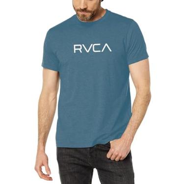 Imagem de RVCA Camiseta masculina manga curta gola redonda camiseta masculina, Azul-petróleo indiano, G