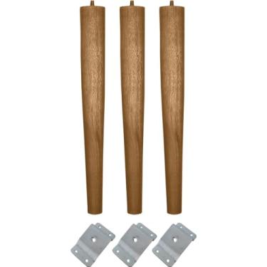 Imagem de Pé Palito 50cm Madeira Eucalipto Resistente + Chapinha Metal Inclinada (3)