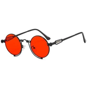 Imagem de Moda redonda óculos de sol feminino masculino gradientes lente liga escultura quadro luxo vintage óculos de sol uv400, c5, um tamanho