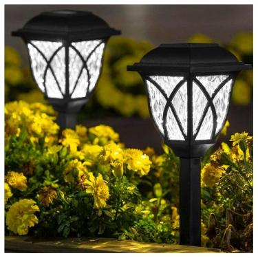 Imagem de Luminária Solar Luz De Led Branco Para Jardim