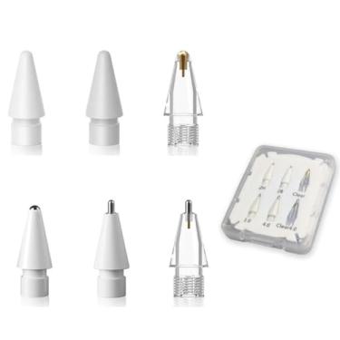 Imagem de LOVE MEI Pontas de lápis de substituição para Apple Pencil Pro, pontas de caneta atualizadas adequadas para Apple 2ª geração USB-C, lápis digital Logitech Crayon, conjunto de pontas de lápis Pro