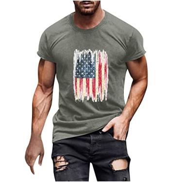 Imagem de Camisetas estampadas masculinas casuais com estampa 3D de manga curta Hi Vis camisetas laranja para trabalho, Cinza, XGG