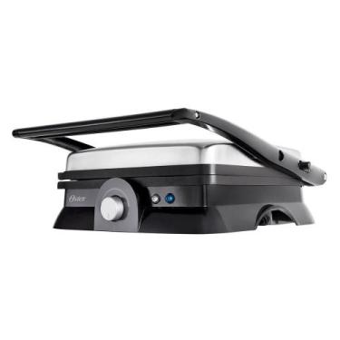 Imagem de Grill Sanduicheira Multiuso Antiaderente Com Alça Oster, Inox, 220V