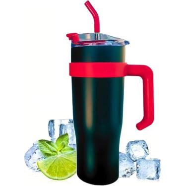 Imagem de Copo Térmico com Canudo de 1,2L em Aço Inox – Vedação à Prova de Vazamentos, Parede Dupla Isolante para Bebidas Quentes e Frias, Ideal para Viagens e Atividades ao Ar Livre