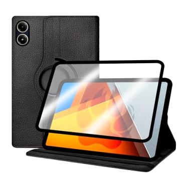 Imagem de Capa Capinha Case Giratória + Pelicula 9D Cerâmica Fosca Para Poco Pad (Tela 12.1") - C7 COMPANY (Preto)