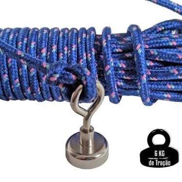 Imagem de Imã pesca magnética 6Kg, imã fixador, ima de neodimio magnetismo - Fac
