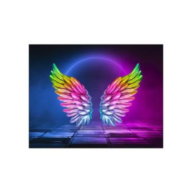 Imagem de Painel de Festa Horizontal 1,55 X 1,20 - Asas Coloridas Efeito Neon 00